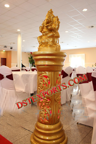 WEDDING GOLDEN PILLAR WITH GANESHA