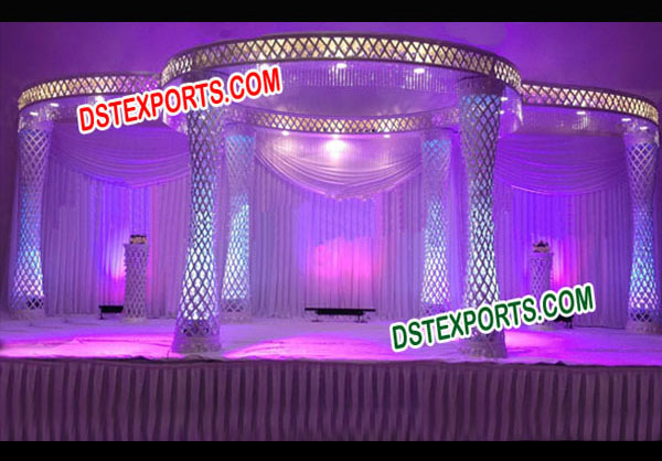 Wedding Cutting Crystal Mandap Set