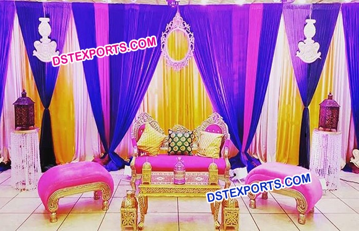 Wedding Stage Gold Victorian Style Sofa Set