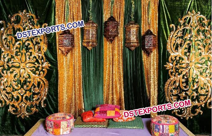 Indian Sangeet Mehendi Stage backdrop