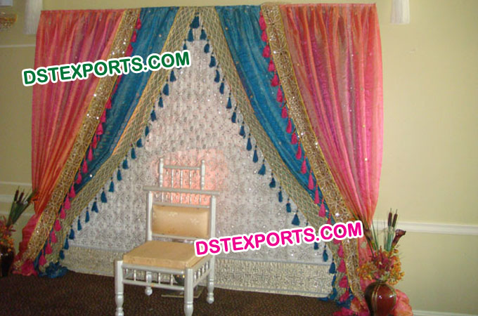 Wedding Colourful Embrodried Lacing Backdrop