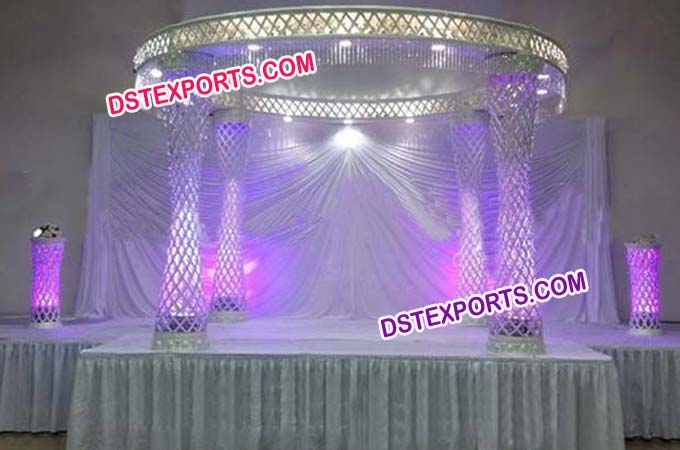 New Wedding Fiber Crystal Mandap Set