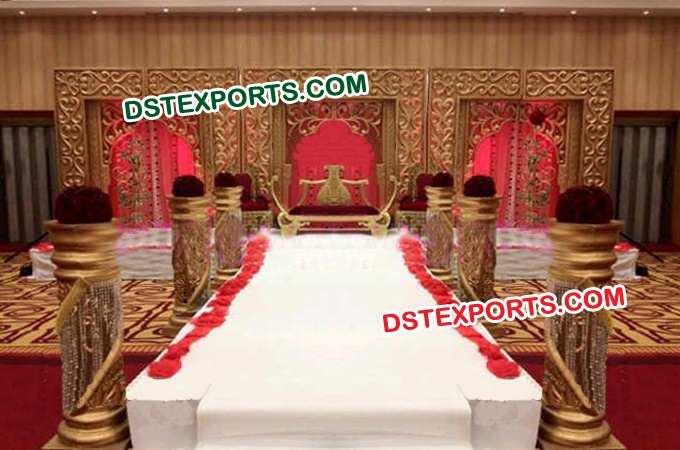 Latest Wedding Carved Backdrop Stage