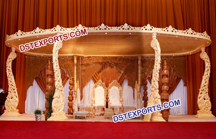 Indian Shadi Wooden Carved Mandap