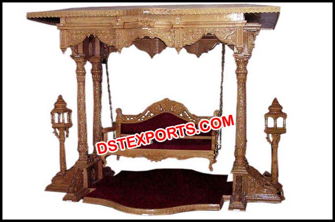 Royal Indian Wedding Wooden Swing/Jhula