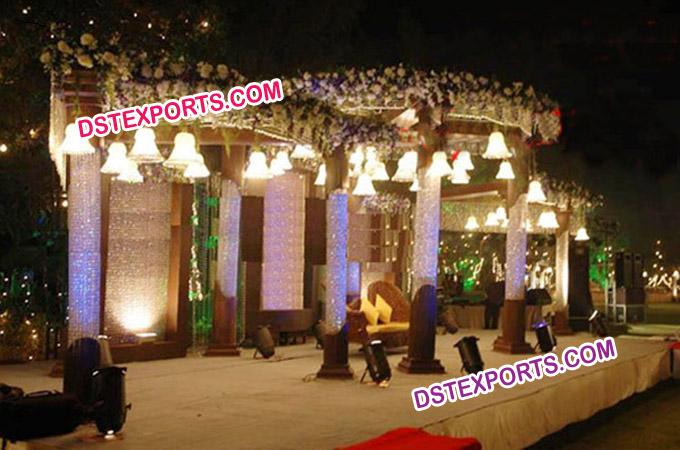 Latest Wedding Crystal Decorated Bells Mandap