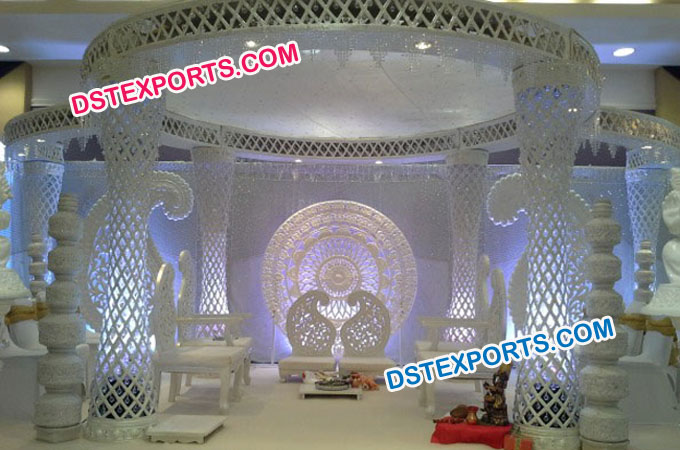 Latest Wedding Cutting Crystal Mandap Decoration