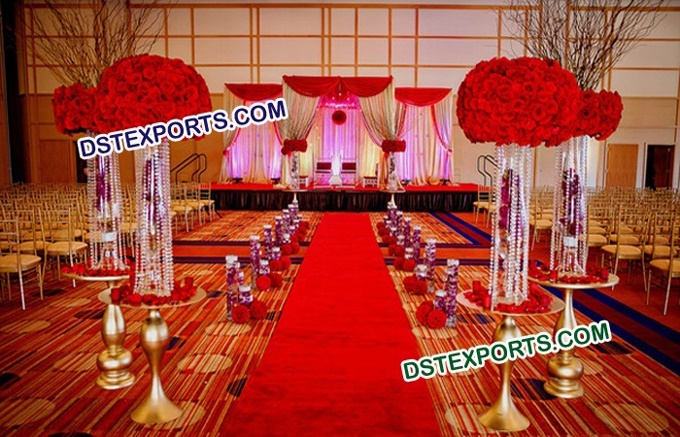 Wedding Crystal  Aisle way Pillars