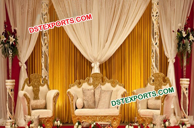Muslim Wedding Gold Designer Sofa Set