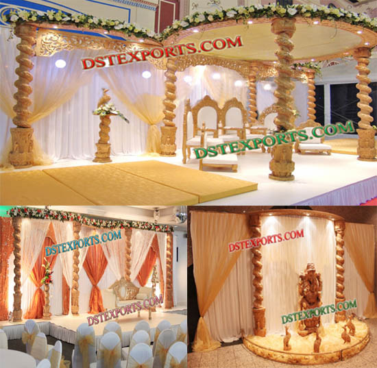 WEDDING SPIRAL WOODEN MANDAP SET