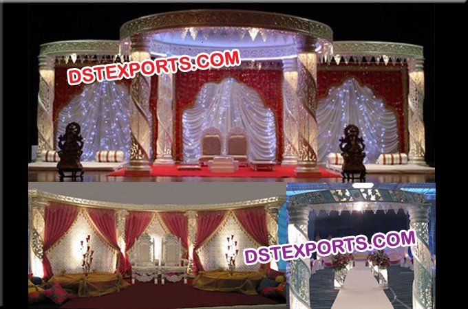 Wedding Spiral Crystal Mandap Set Decoration