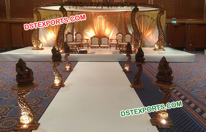 Royal Wedding Wooden Peacock Mandap