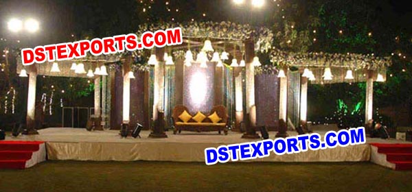 WEDDING CRYSTAL MANDAP WITH CRYSTAL BACKDROPS