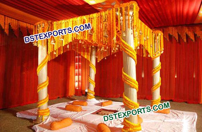 Wedding Flower Roman Mandap Decoration