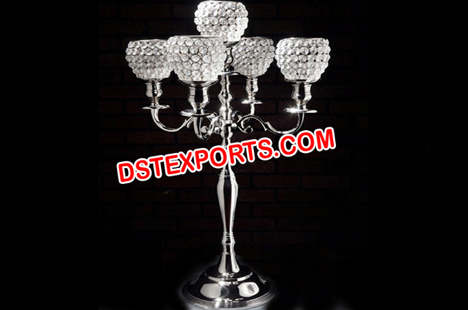 Five Arm Wedding Crystal Candelabra