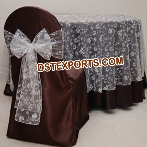 WEDDING EMBRODRIED TABLE OVERLAYS