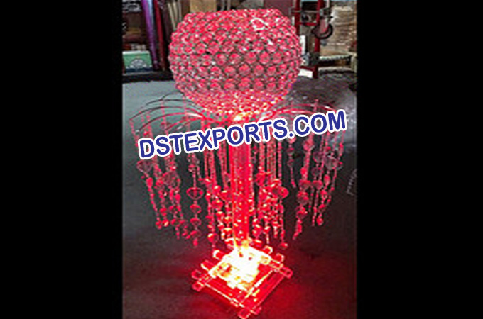 Wedding Lighted Crystal Pillar Decor