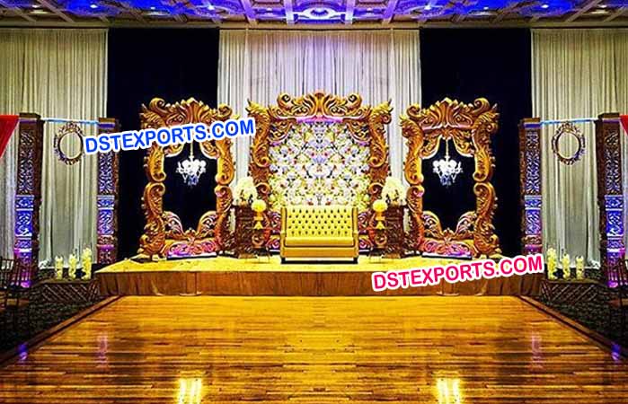 Muslim Wedding Gold Glitering Stage
