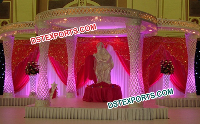 Modern Wedding Crystal Mandap Decoration