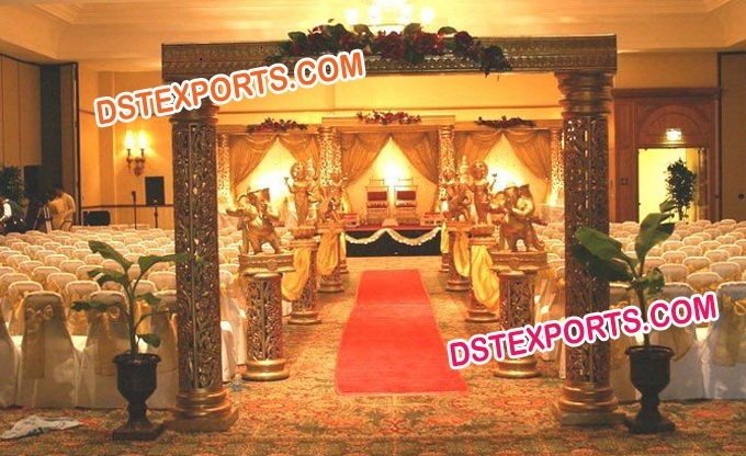 WEDDING GOLDEN FIBER MANDAP