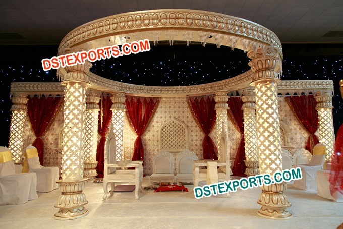 Wedding Carved Lighted Mandap New Design