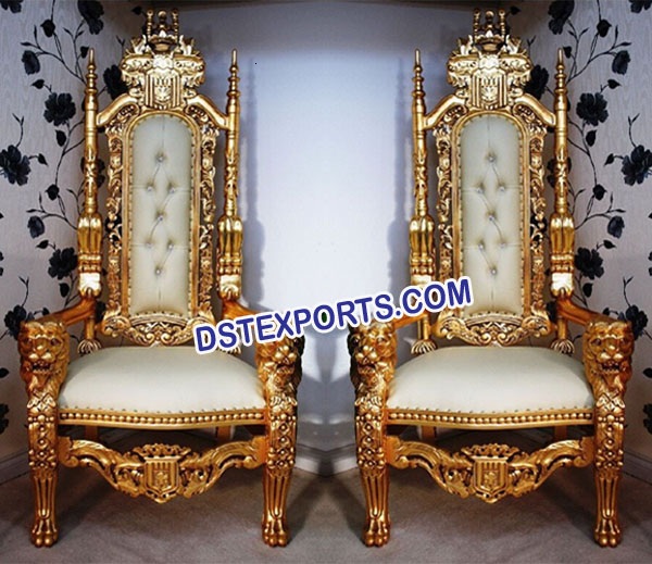 INDIAN WEDDING GOLD LION CHAIRS
