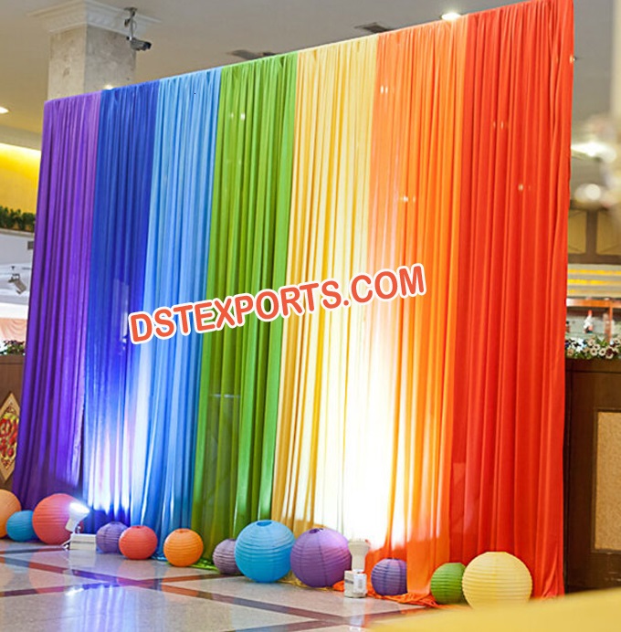 Wedding Mandap Stage Rainbow Backdrop