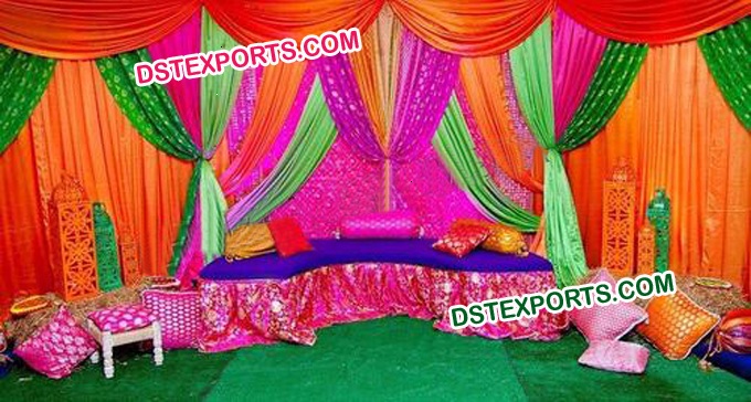 MEHANDI STAGE COLOURFUL BACKDROPS