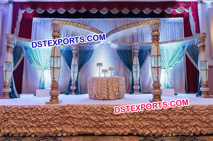 Wedding Crystal Mandap With Butterfly Mehraab