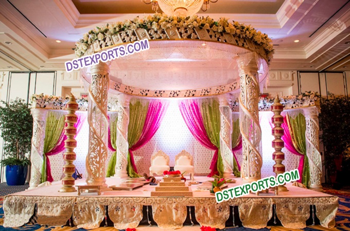 Wedding Designer Spiral Crystal Mandap Set