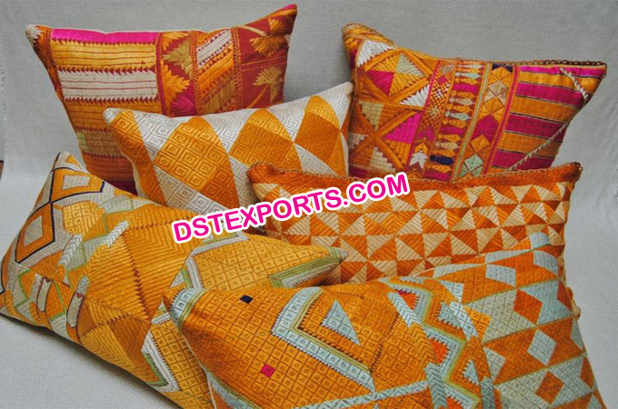 Wedding Phulkari Embrodry Hand made Cushion Covers