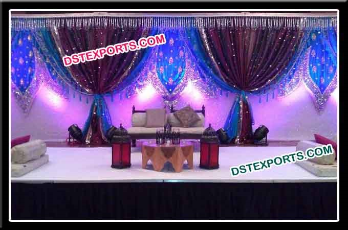Indian Wedding Embrodried Backdrop Stage