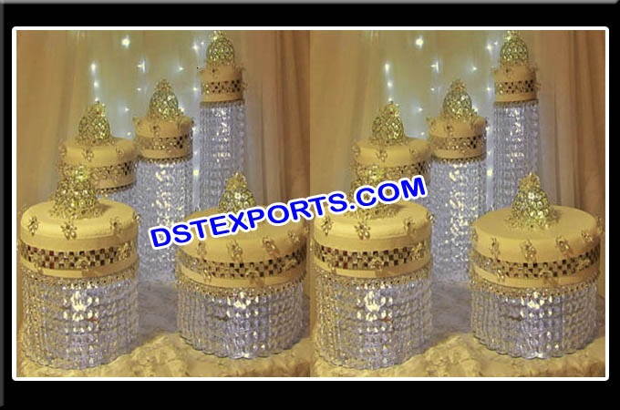 Wedding Gold Crystal Cake Stands