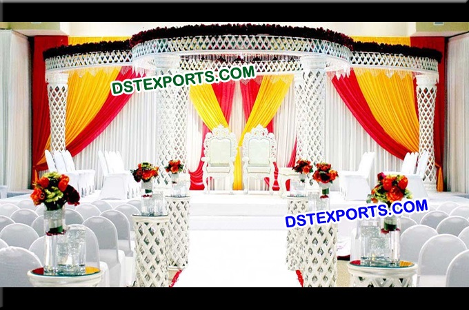 Wedding Plazo Crystal Mandap Set