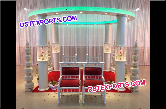 Latest Wedding Fiber Crystal Mandap With LED Light