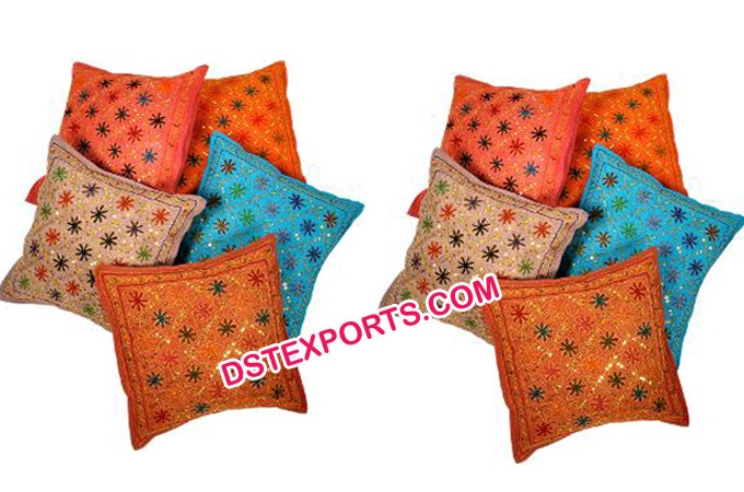 Wedding jaipuri mirror cushion cover