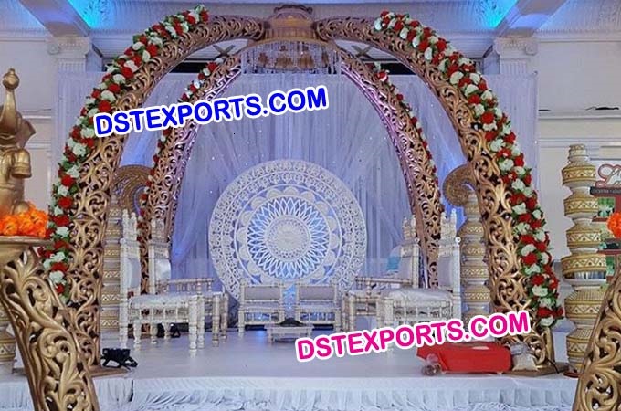 Indian Wedding Fiber Carved Elephant Tusk Mandap