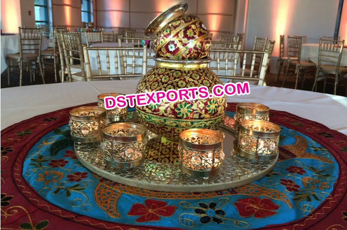Indian Wedding Meenakari kalash Decoration