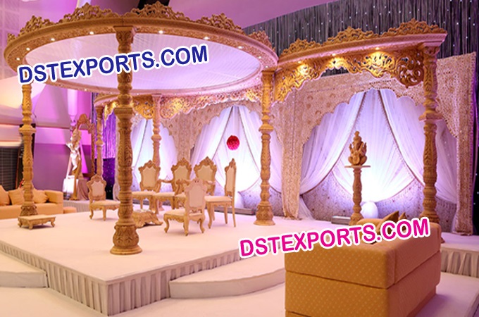 Wedding Designer Wooden Pillars Mandap