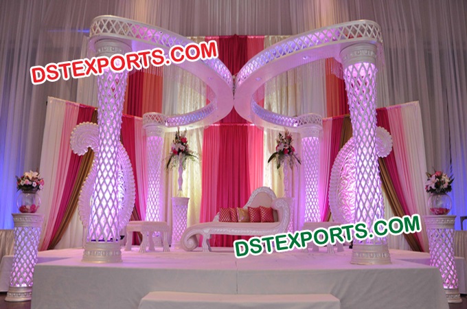 Wedding Fiber Crystal Mandap With Butterfly Style