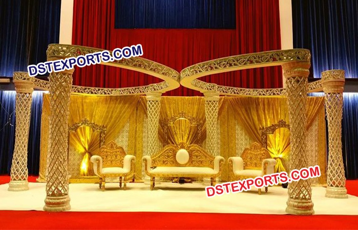 Wedding Golden Plazo Butterfly Mandap