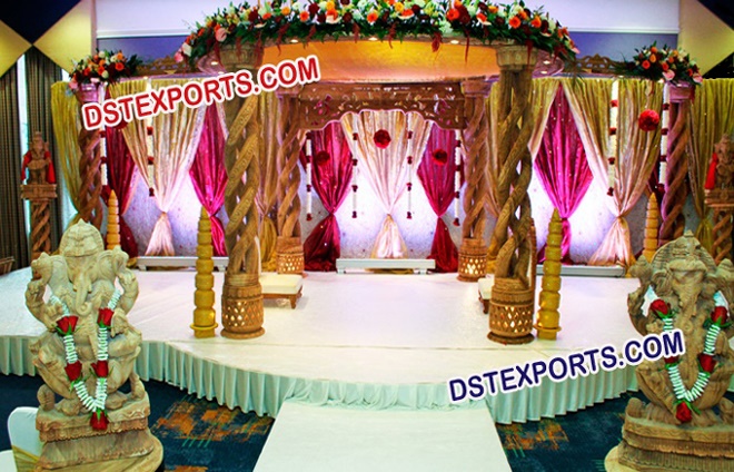 Indian Wedding Wooden Handicraft Mandap