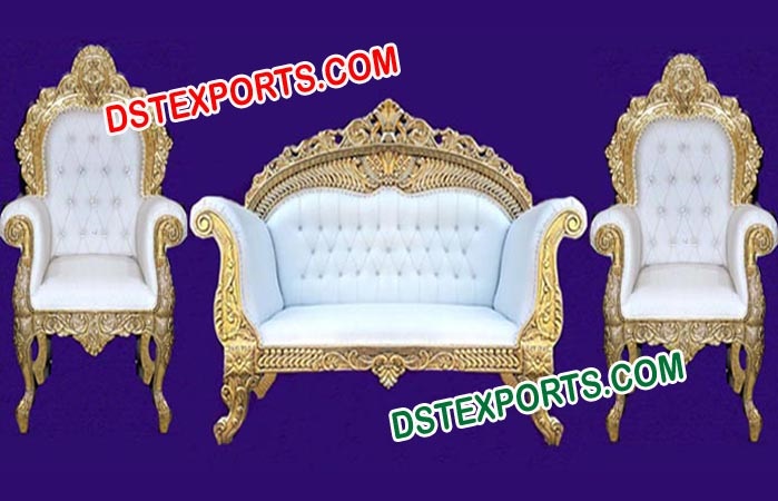 Wedding Heavy Carved Brass Metal Sofa Set