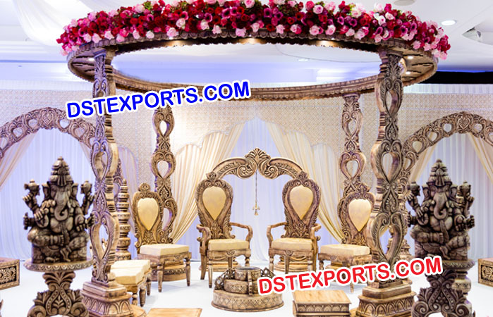 Wooden Carved Wedding Mandap