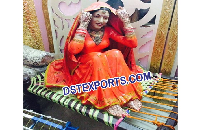 Punjabi Mehndi Stage Decor Dulhan Statue