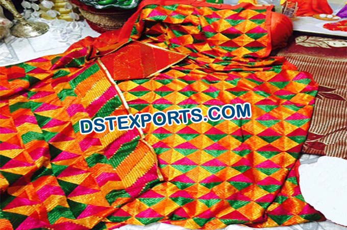 Embroidered Phulkari Bagh for Punjabi Decoration