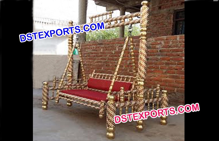 Meenakari Wooden Wedding Swing