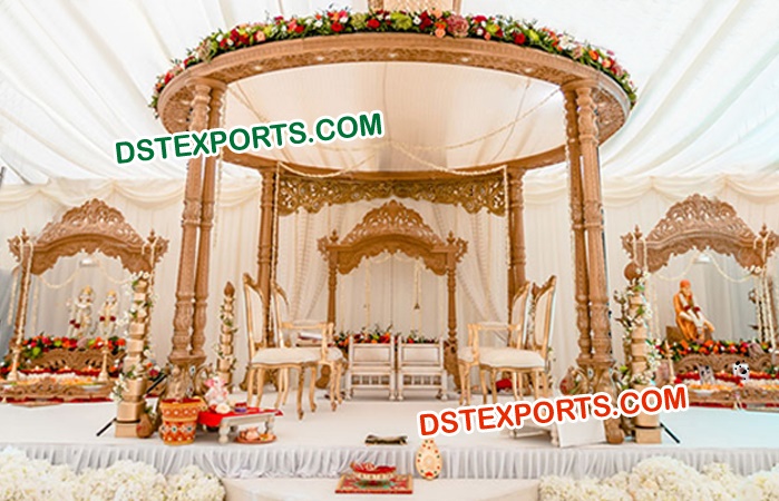 Wooden Carved Indian Wedding Mandaps