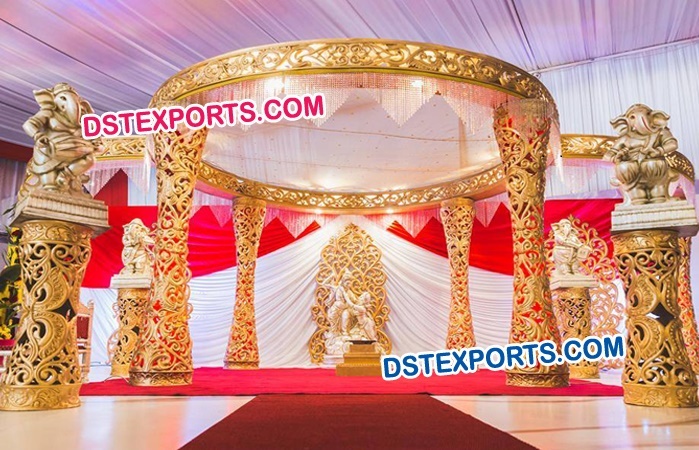 Golden Royal Designer Wedding Mandap