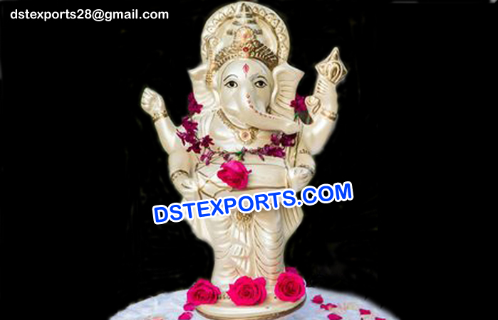 Fiber Ganesha Standing Statue